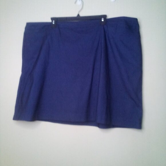 JMS Just My Size Skort Skirt 3X Women Elastic Waist Denim Look Faux Pockets Blue - Picture 12 of 14